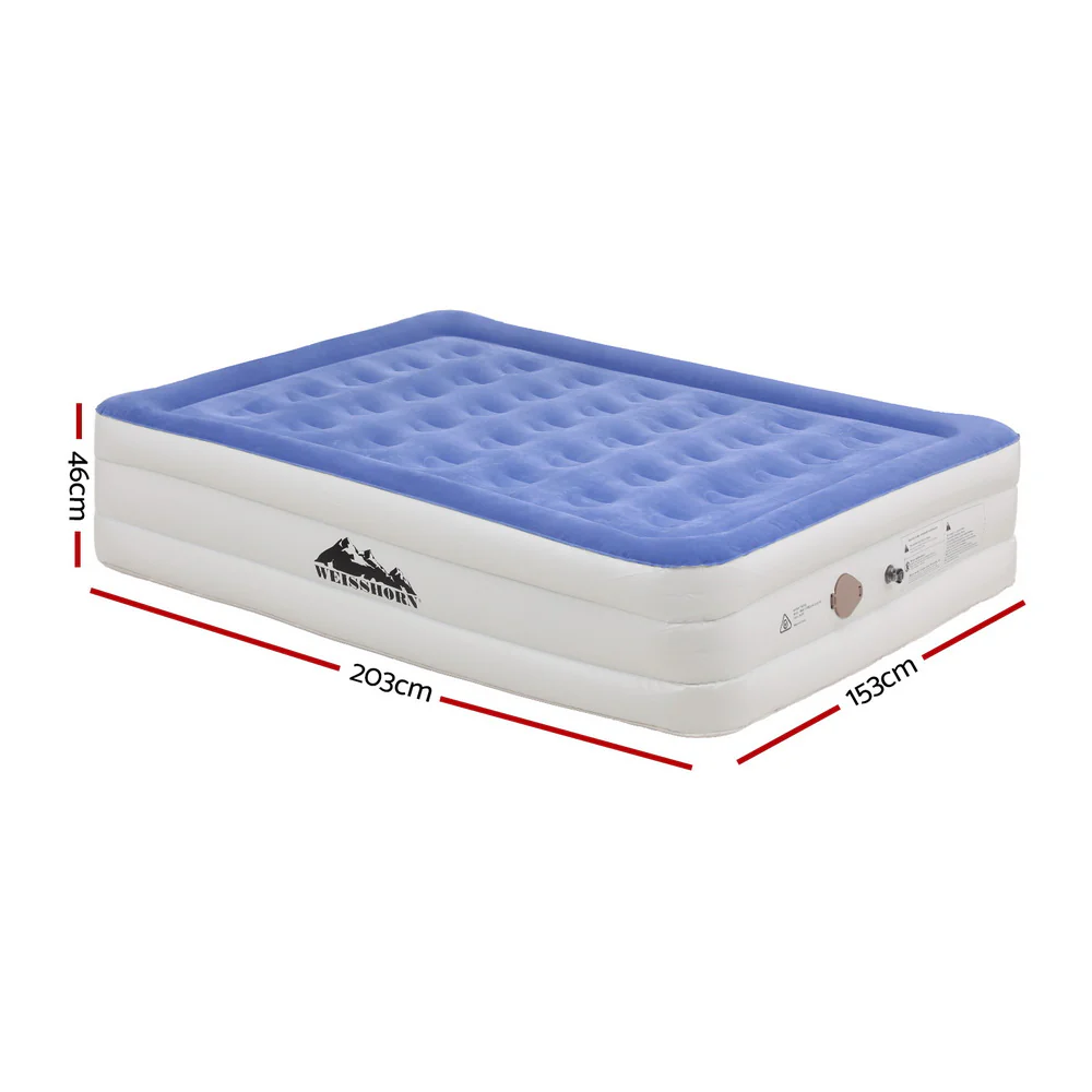 Factory Buys 46cm Air Mattress Inflatable Bed Air Bed Cube - Queen - Nurns
