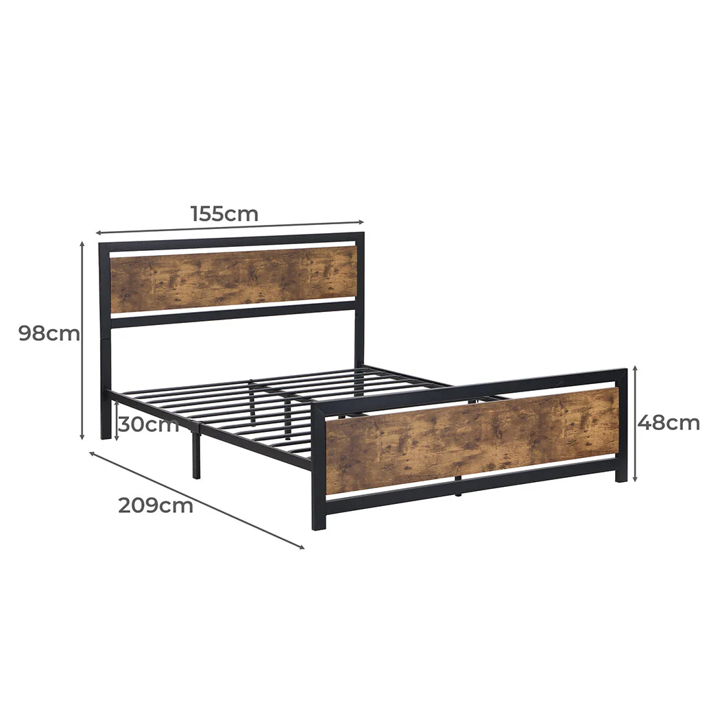 Kindred Bed & Mattress Package with 32cm Mattress - Black & Wood Queen - Nurns