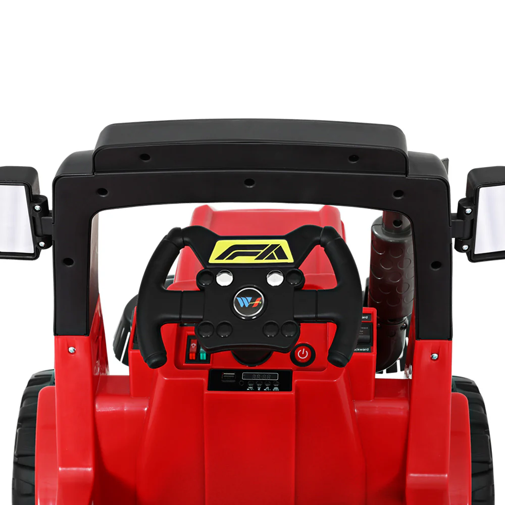 Kids Electric Ride On Car Street Sweeper Truck Toy Cars Remote 12V - Red - Nurns