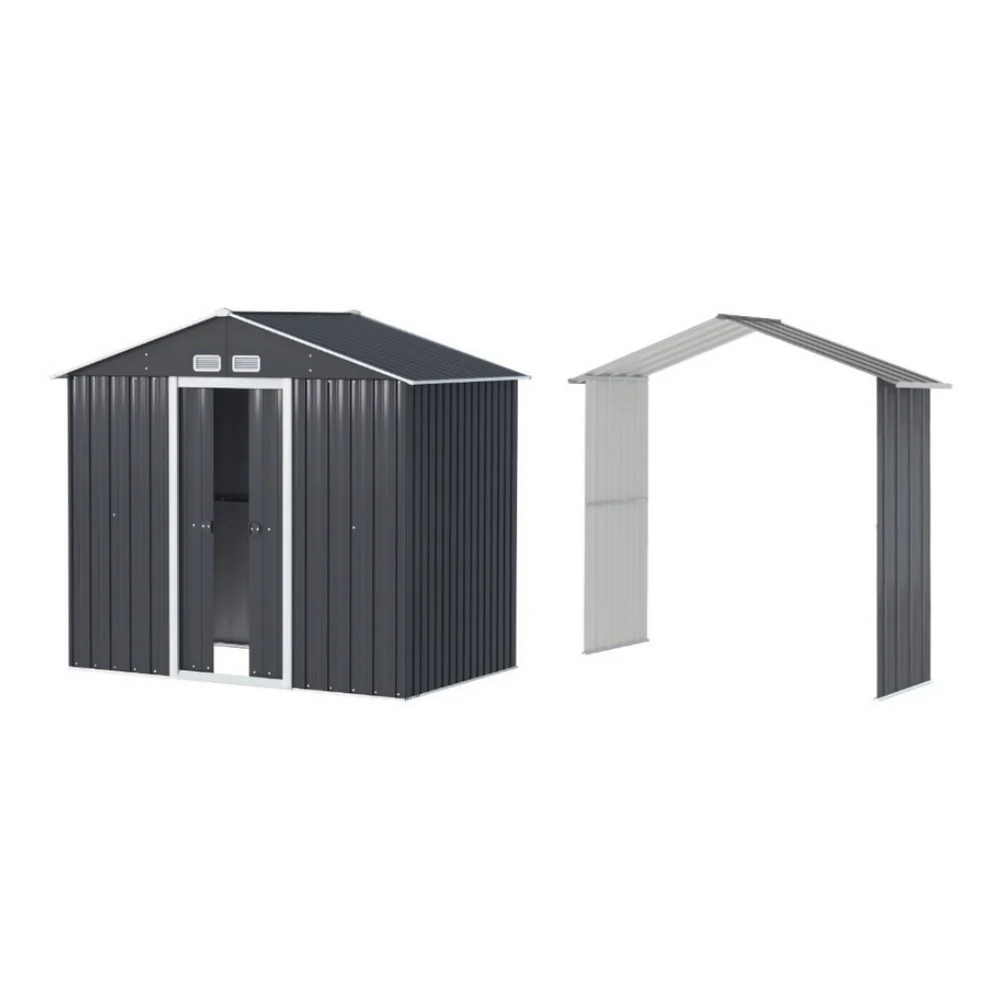 Giantz Garden Shed Outdoor Storage 2.15x1.74M Tool Workshop House w/Extension Kit - Nurns
