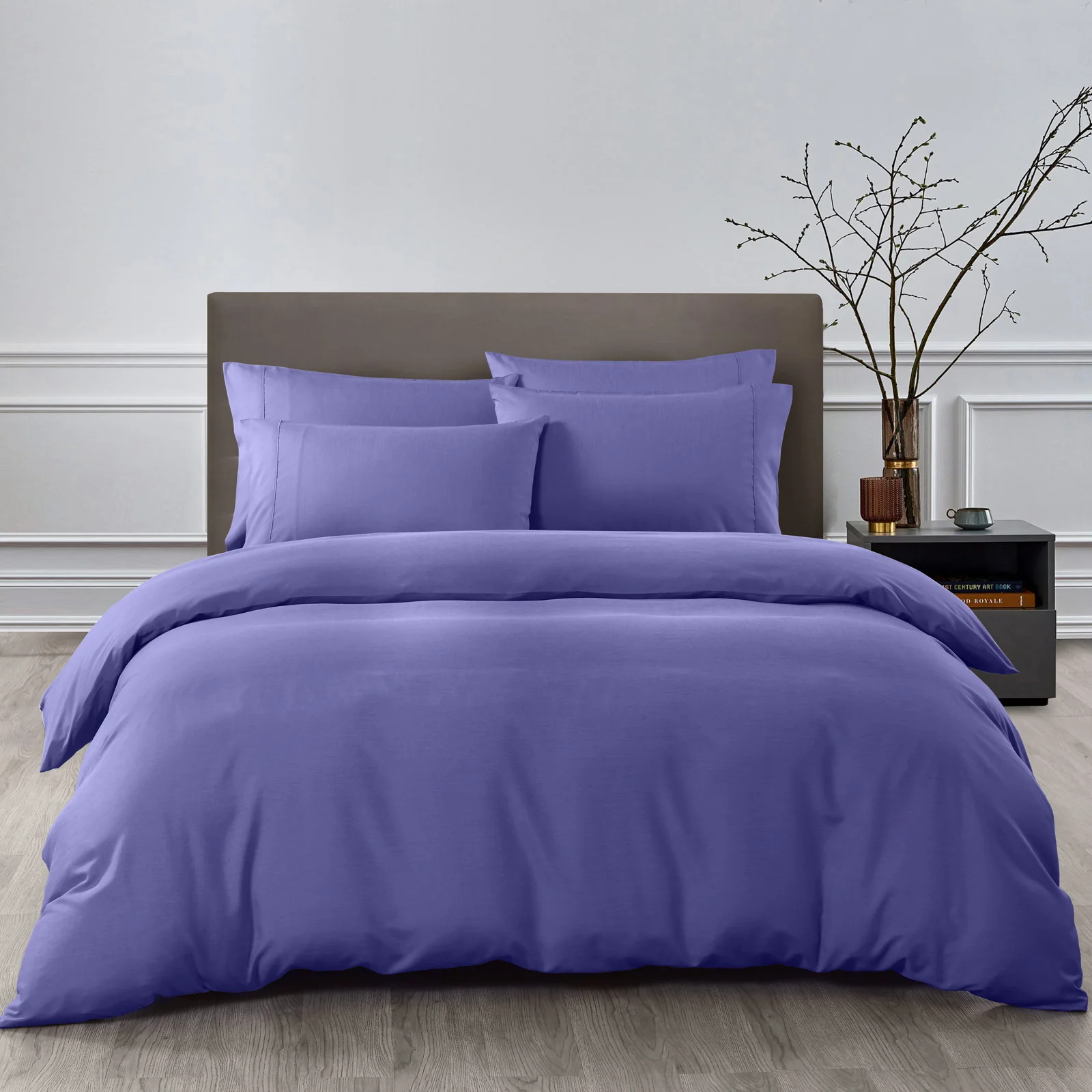 QUEEN 2000TC Bamboo Cooling 6-Piece Bedding Combo Set - Royal Blue - Nurns