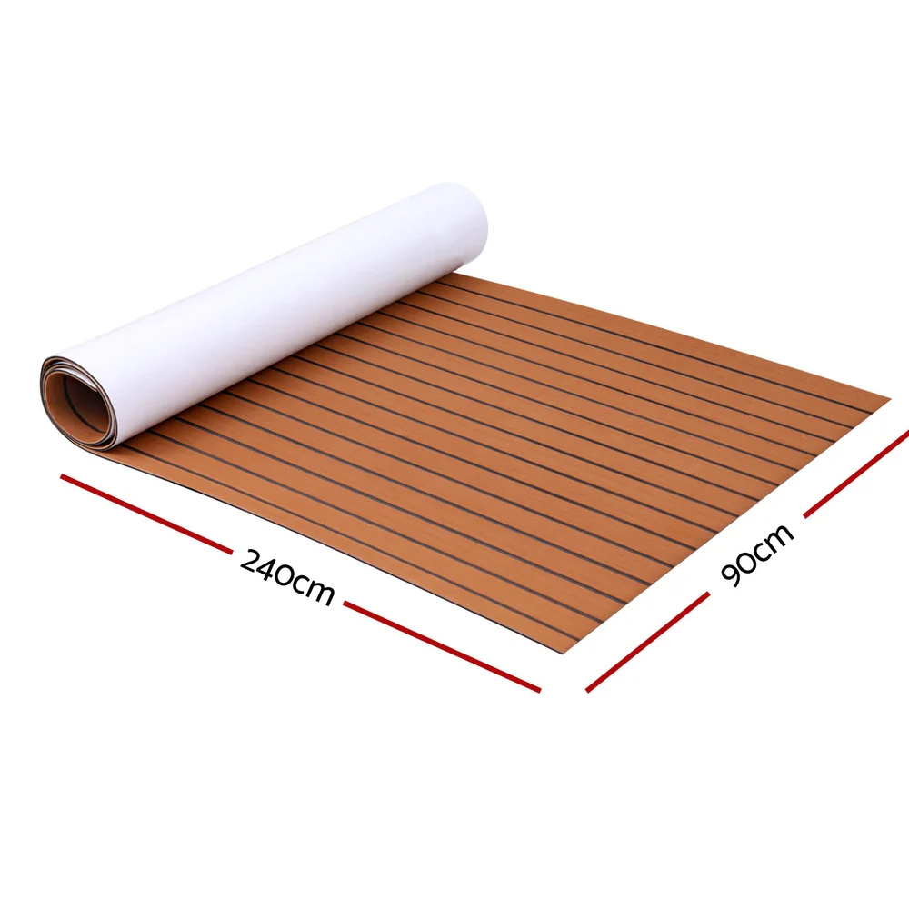Foam Boat Flooring Mat Decking Sheet 240x90x0.6cm Dark Brown - Nurns