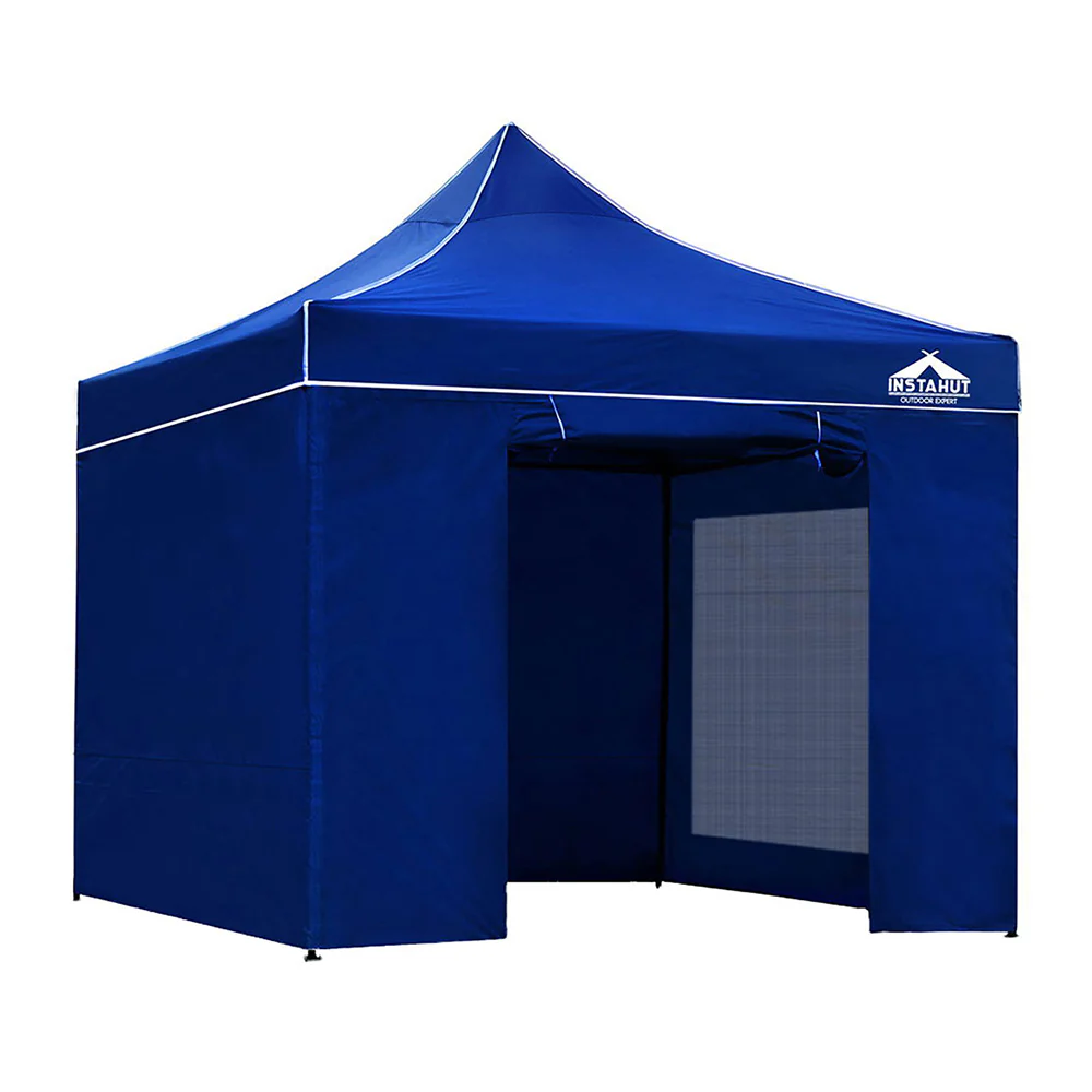Instahut Gazebo Pop Up Marquee 3x3 Folding Tent Wedding Gazebos 500D Oxford Blue - Nurns