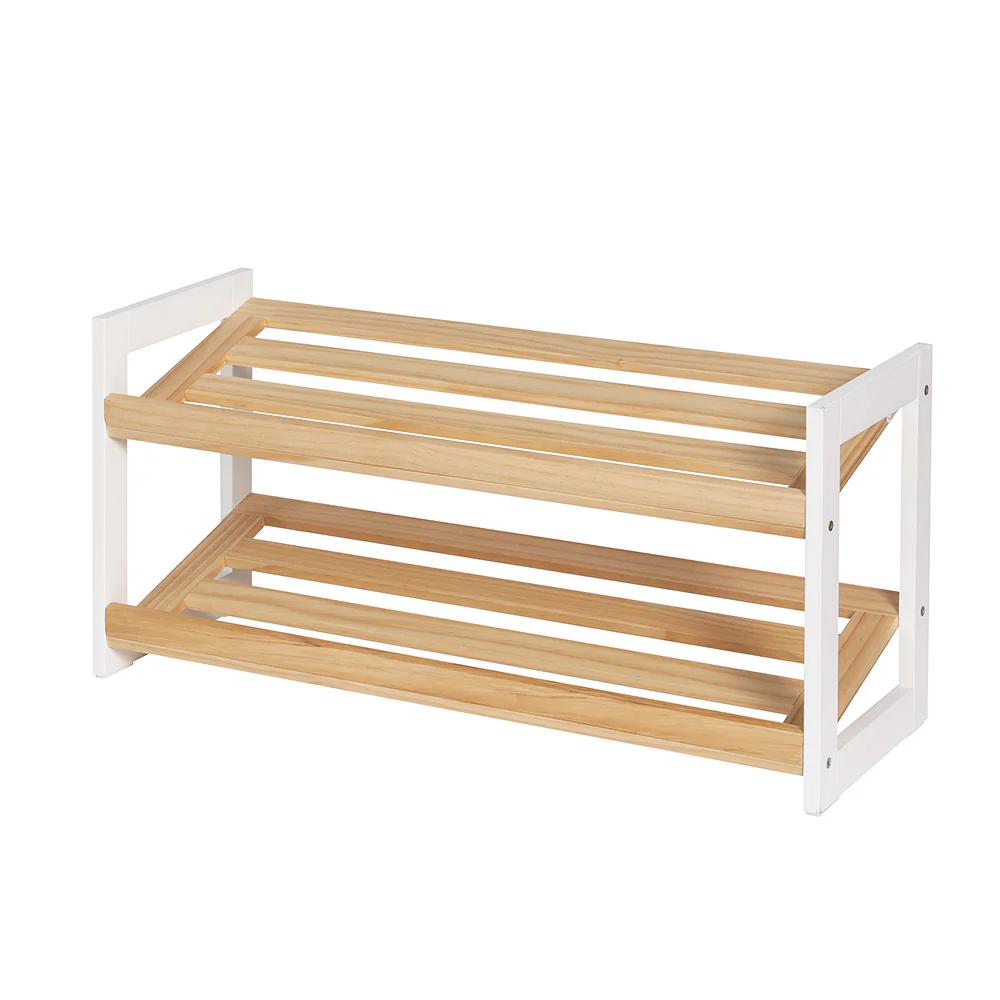 Artiss Shoe Rack 2 Tier 6 Pairs White Kara - Nurns