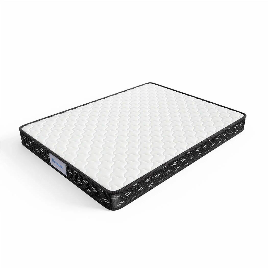 Placid Bed & Mattress Package with 16cm Mattress - Black & Wood Queen - Nurns