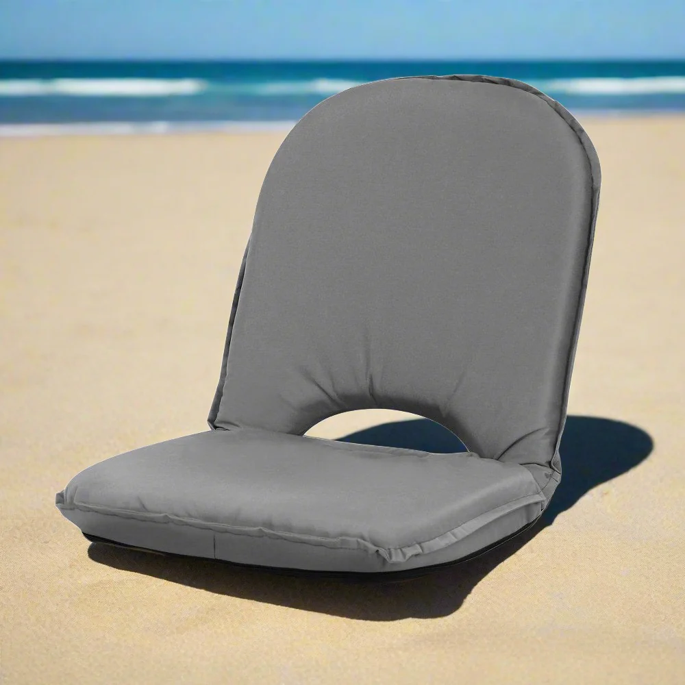 Floor Lounge Sofa Camping Portable Recliner Beach Chair Folding Outdoor Grey - Nurns