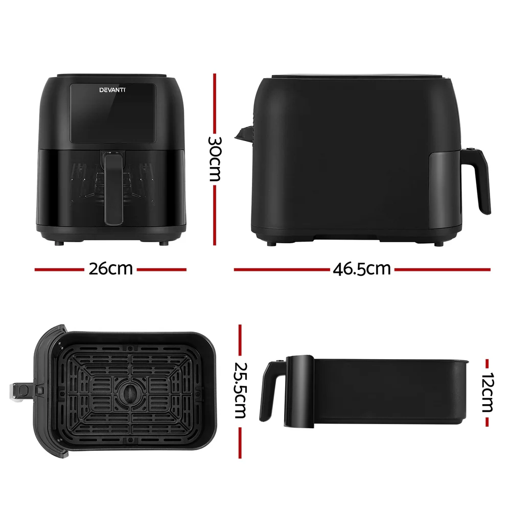 Devanti Air Fryer 8L LCD Fryers - Nurns