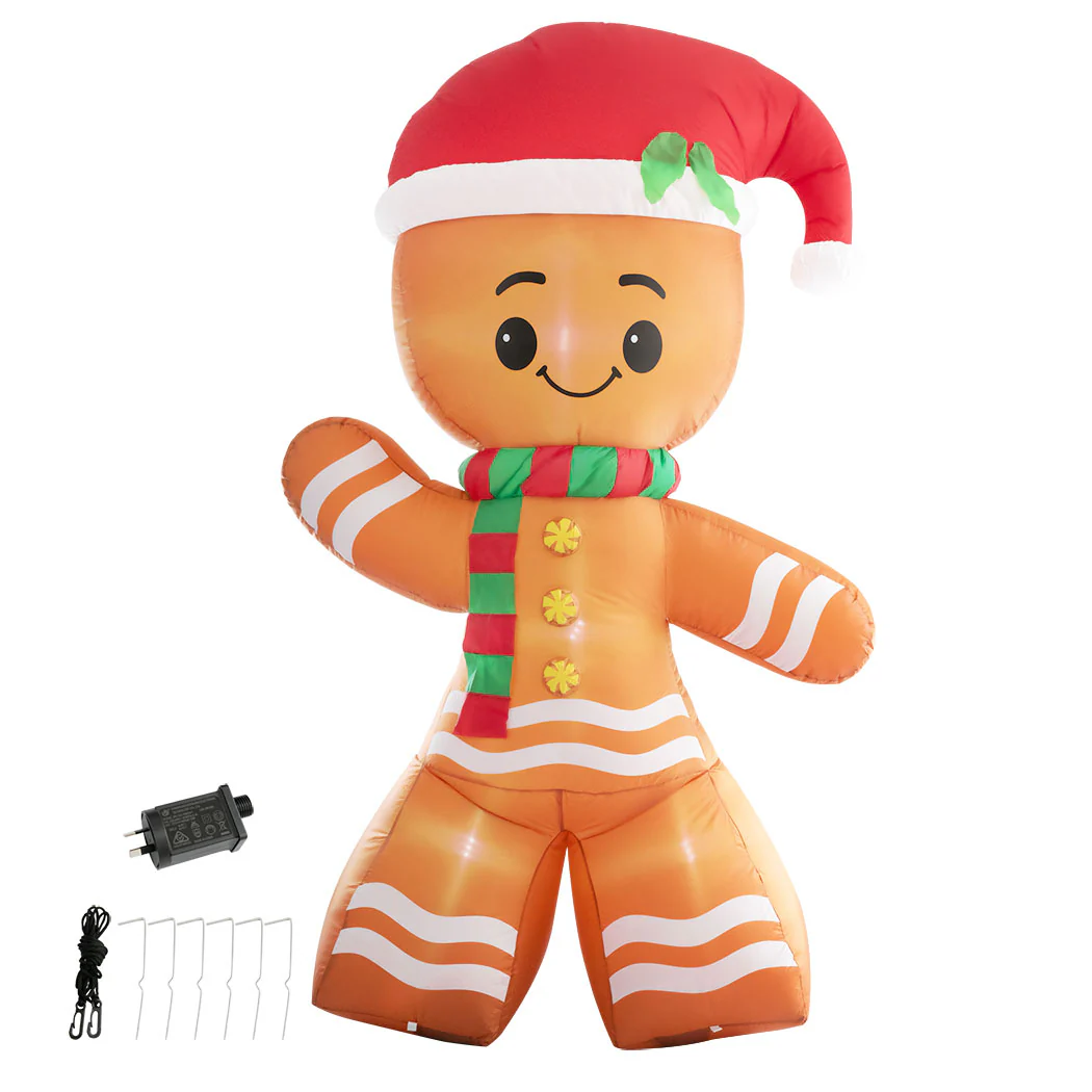 Gingerbread Christmas Inflatable Xmas Decorations - 2.4M - Nurns