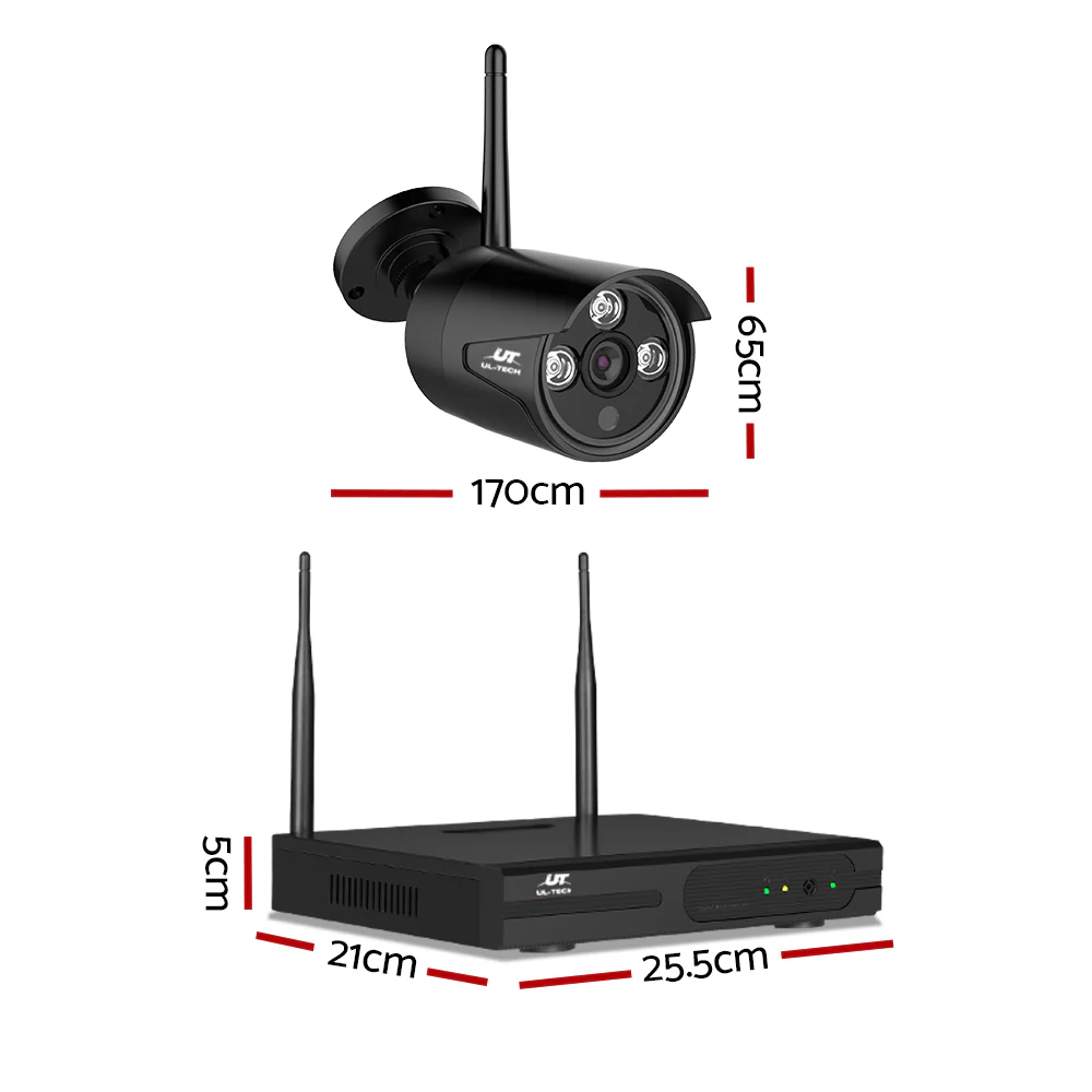 Wireless CCTV Security System 8CH NVR 3MP 8 Bullet Cameras 1TB - Nurns