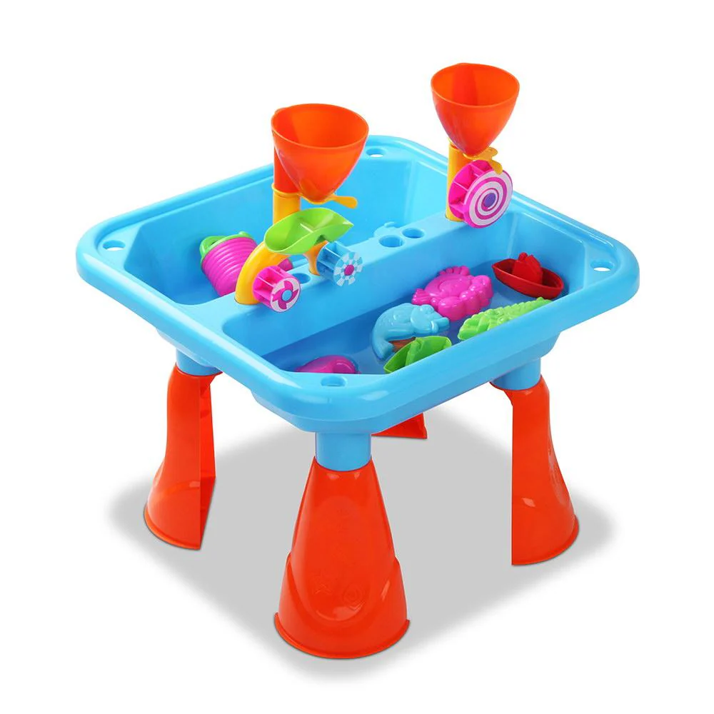 Kids Sandpit Pretend Play Sets Beach Toys Outdoor Sand Water Table Set - Nurns