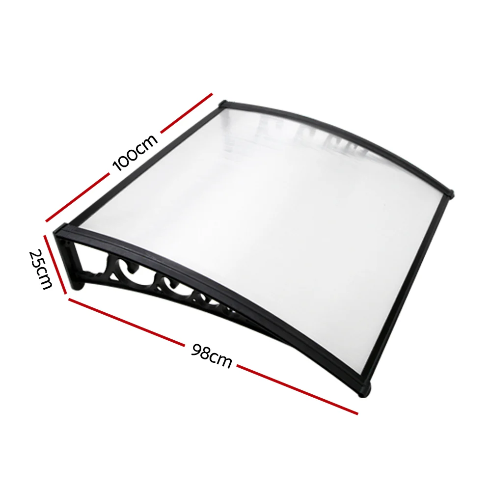 Instahut Window Door Awning 1mx1m Transparent Panel - Nurns