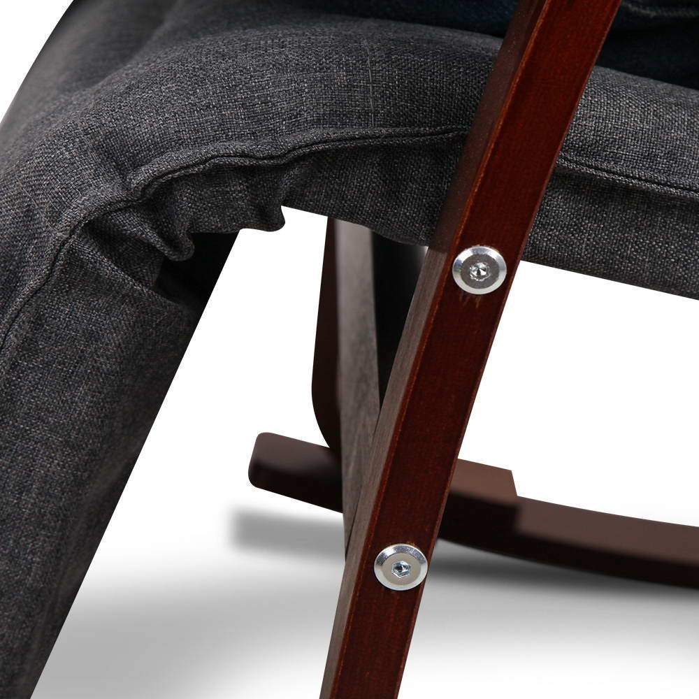 Maribel Rocking Armchair Footrest Nursing - Charcoal - Nurns