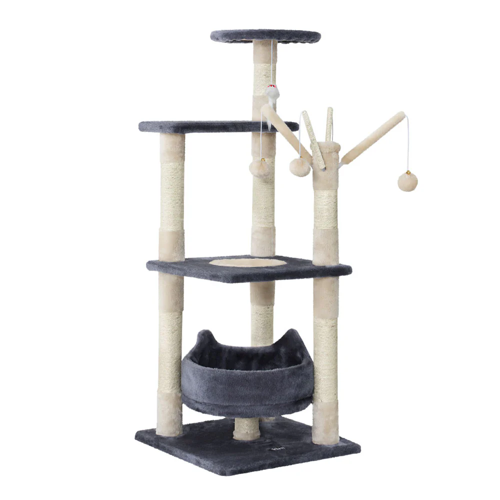 Cat Tree Scratching Post Scratcher Cat Tree Tower Condo House toys 110cm - Grey - Nurns