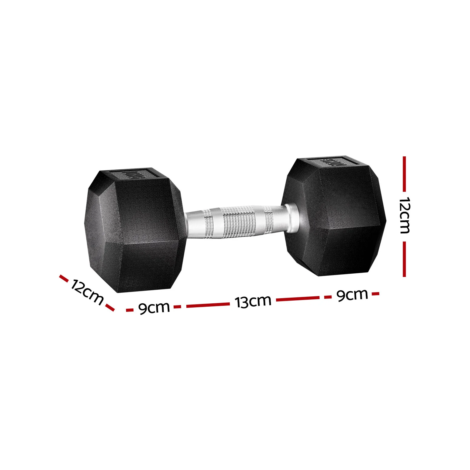 Everfit 20kg Hex Dumbbells Set Dumbbells Weights Lifting Bench Gym Workout 2x10kg - Nurns