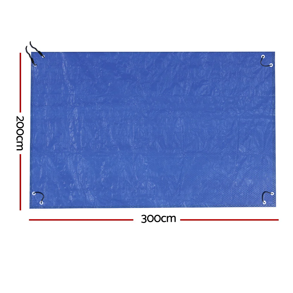 Pool Cover 3x2m Above-ground Swimming Pool Blanket Blue - Nurns