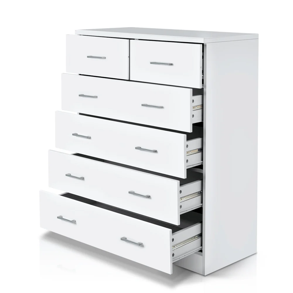 Artiss 6 Chest of Drawers - White - Nurns