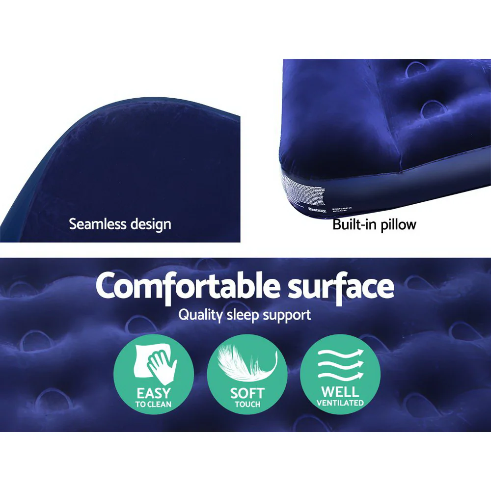 Factory Buys Inflatable Air Mattress - Navy Single - Nurns
