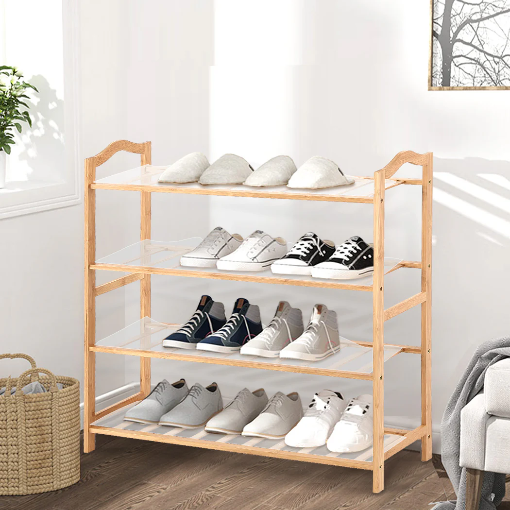Levede Bamboo Shoe Rack Storage Wooden - Nurns
