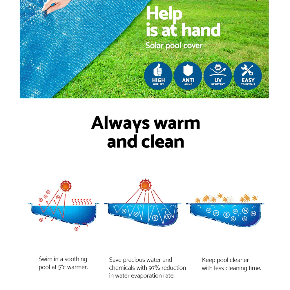 Factory Buys Pool Cover Fits 3.05m/10ft Round Swimming Pool PVC Blanket 2.89m - Nurns