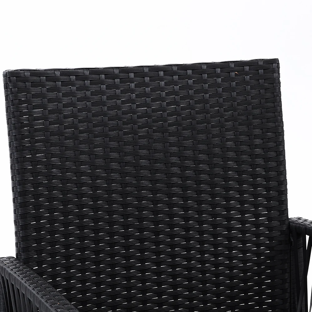 Mitchell Set of 2 Outdoor Dining Chairs Patio Furniture Wicker Lounge Chair Garden - Black - Nurns