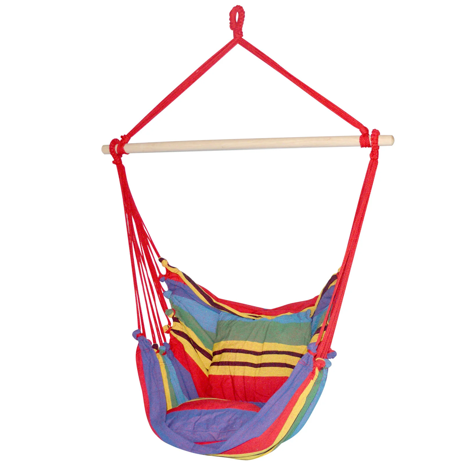 Hammock Chair Outdoor Camping Hanging Hammocks Cushion Pillow Rainbow - Nurns