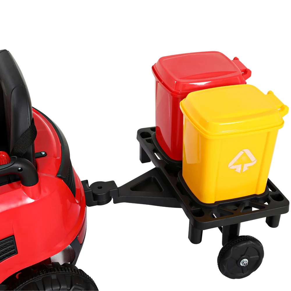 Kids Electric Ride On Car Street Sweeper Truck Toy Cars Remote 12V - Red - Nurns