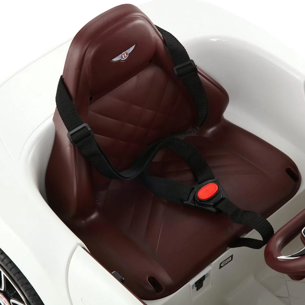 Bentley Kids Ride on Car Licensed Electric Toys 12V Battery Remote Cars - White - Nurns