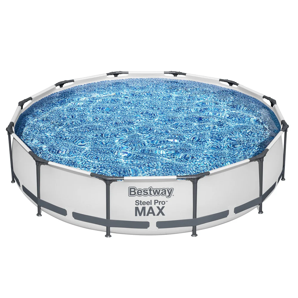 Bestway Swimming Pool 366x76cm Steel Frame Round Above Ground Pools w/ Filter Pump 6473L - Nurns
