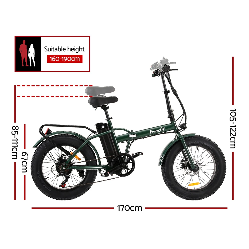 Everfit 20 Inch Folding Electric Bike Urban City Bicycle eBike Rechargeable - Nurns