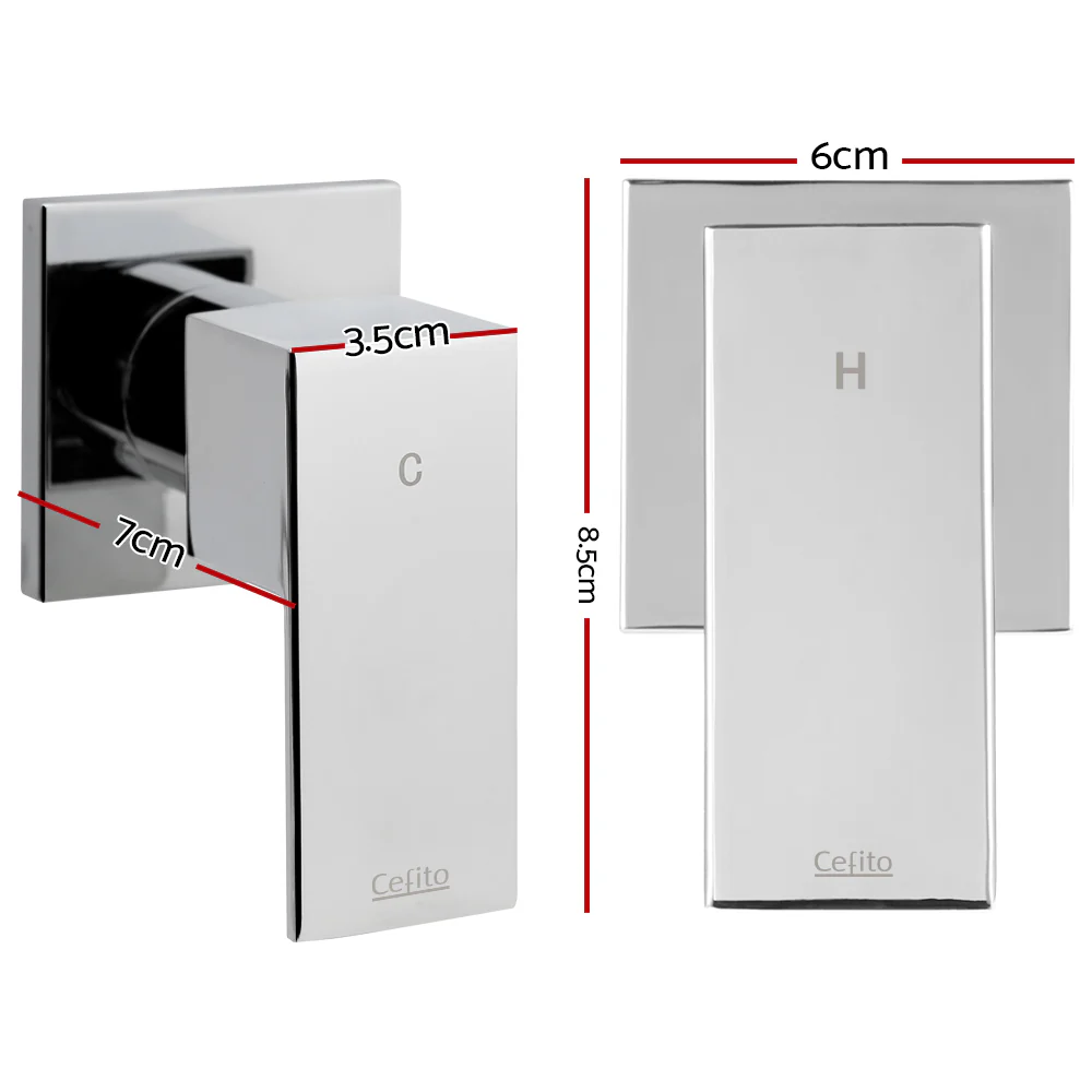 Shower Twins Tap Wall Bath Taps Brass Hot Cold Basin Bathroom Chrome - Nurns