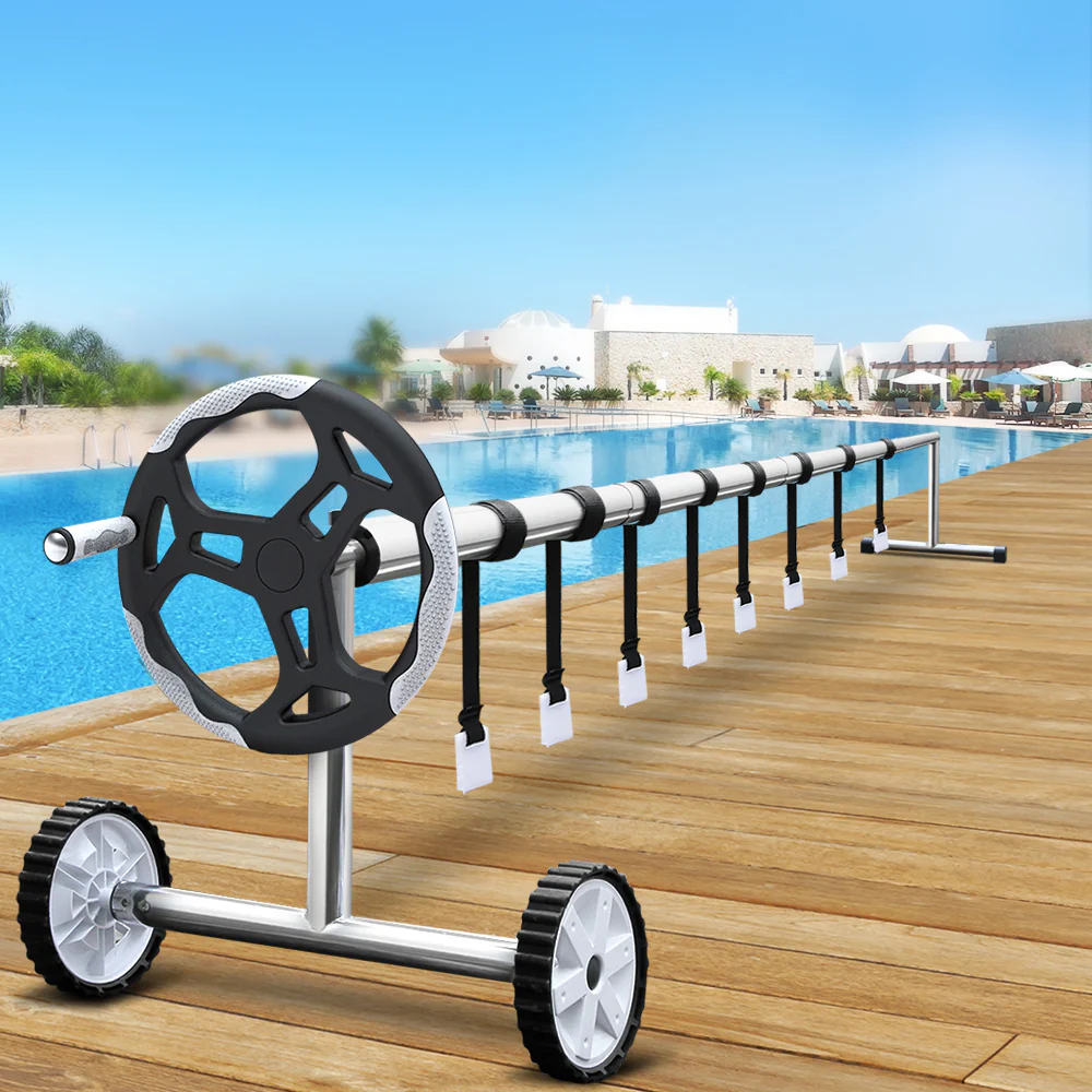 Solar Swimming Pool Cover Roller 400 Micron Blanket Adjustable 6.5x3M - Nurns