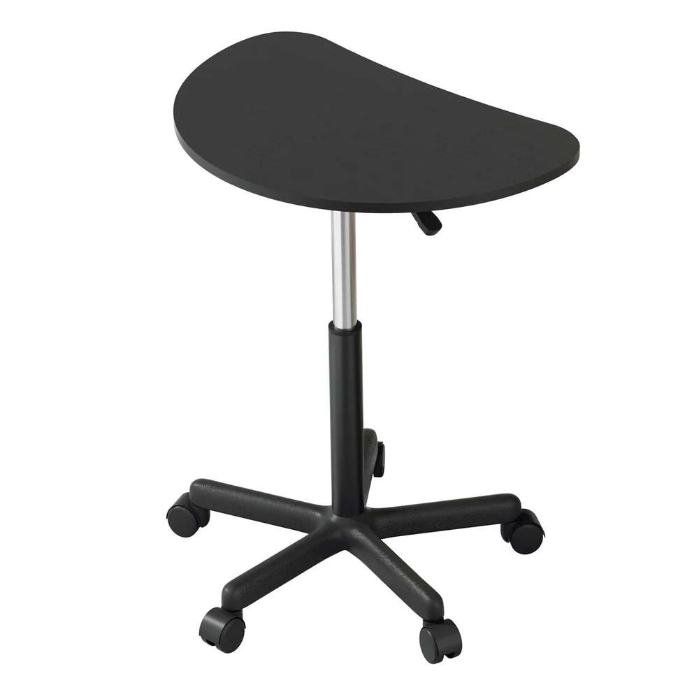 Artiss Laptop Desk Portable Height Adjustable Table Caster Wheels 60cm Black - Nurns