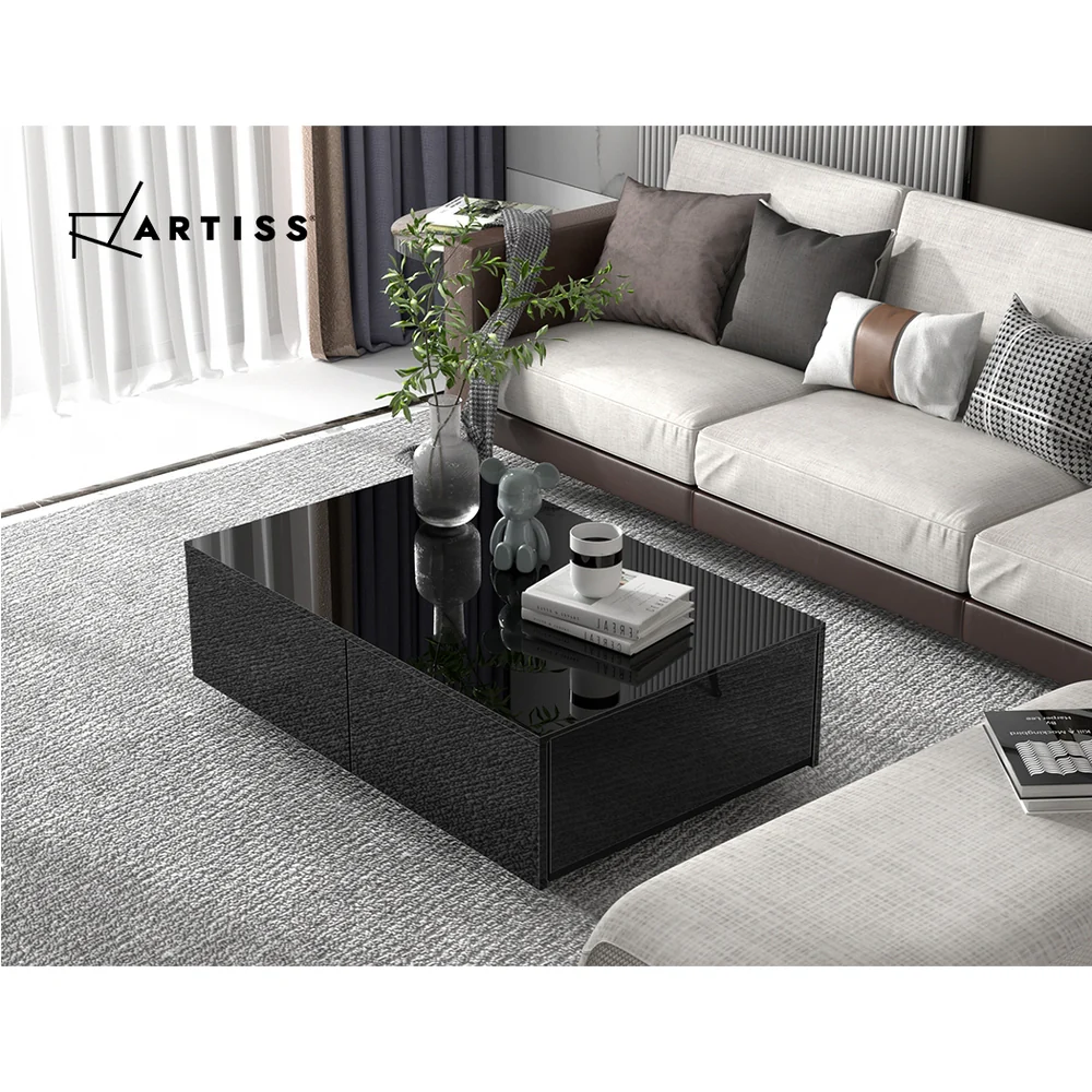 Iphion Coffee Table with 4 Drawers - Black - Nurns