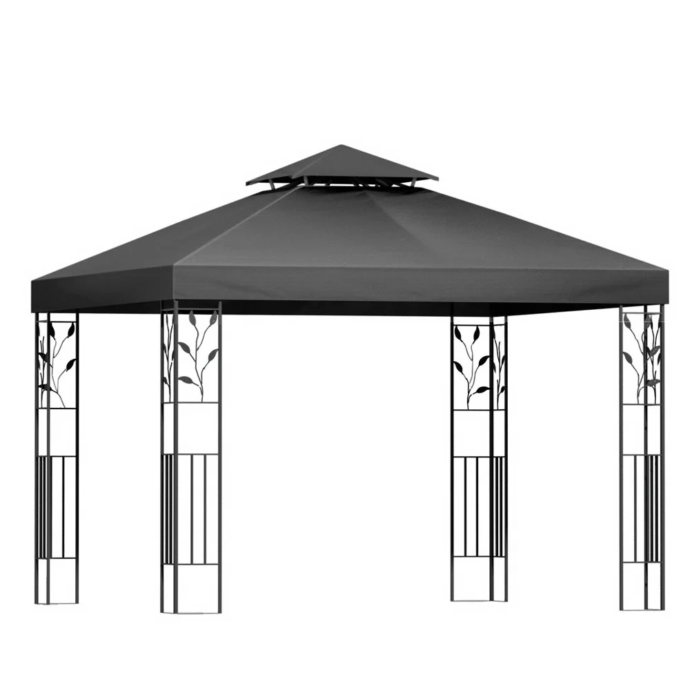 Instahut Gazebo 3x3m Marquee Outdoor Wedding Party Event Tent Home Iron Art Shade Grey - Nurns
