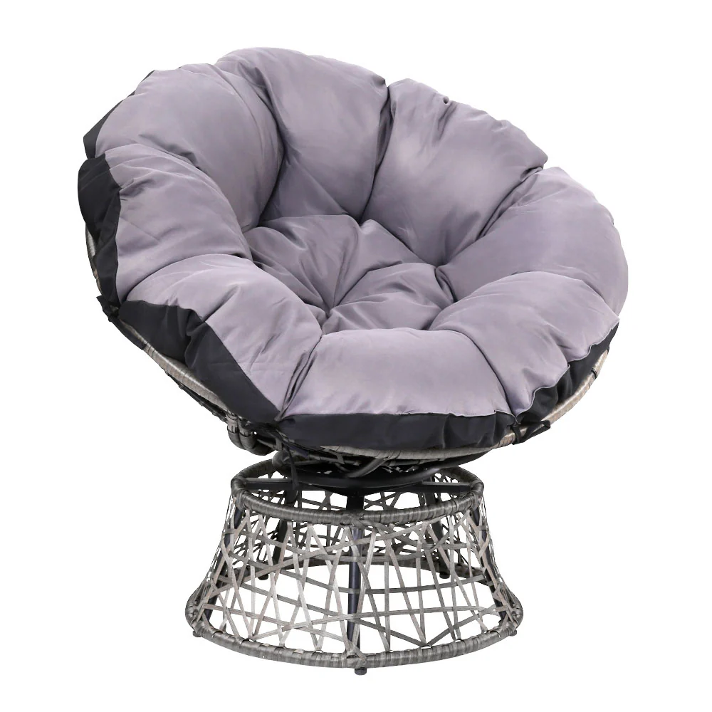 Outdoor Chairs Outdoor Furniture Papasan Chair Wicker Patio Garden - Grey - Nurns