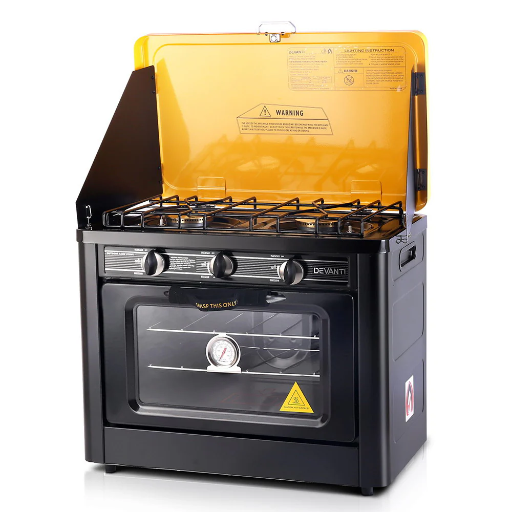 Devanti Portable Gas Oven LPG Black - Nurns