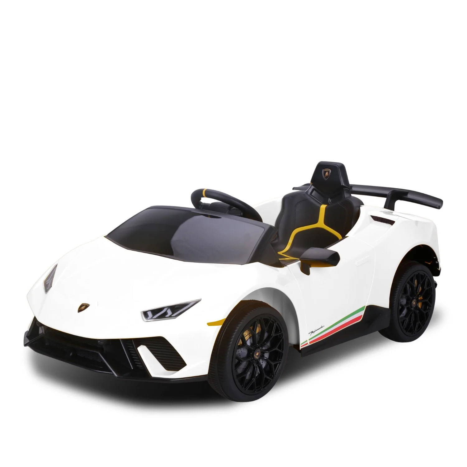 Lamborghini Performante Kids Electric Ride On Car Remote Control by - White - Nurns