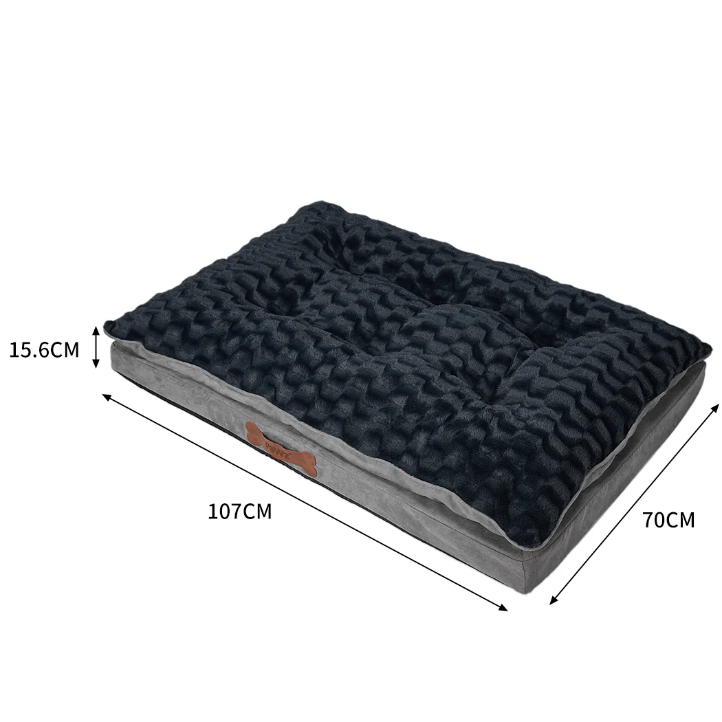 LARGE Dog Beds Calming Pet Removable - Grey - Nurns