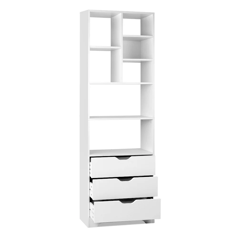 Artiss Bookshelf With Drawers - Nana White - Nurns