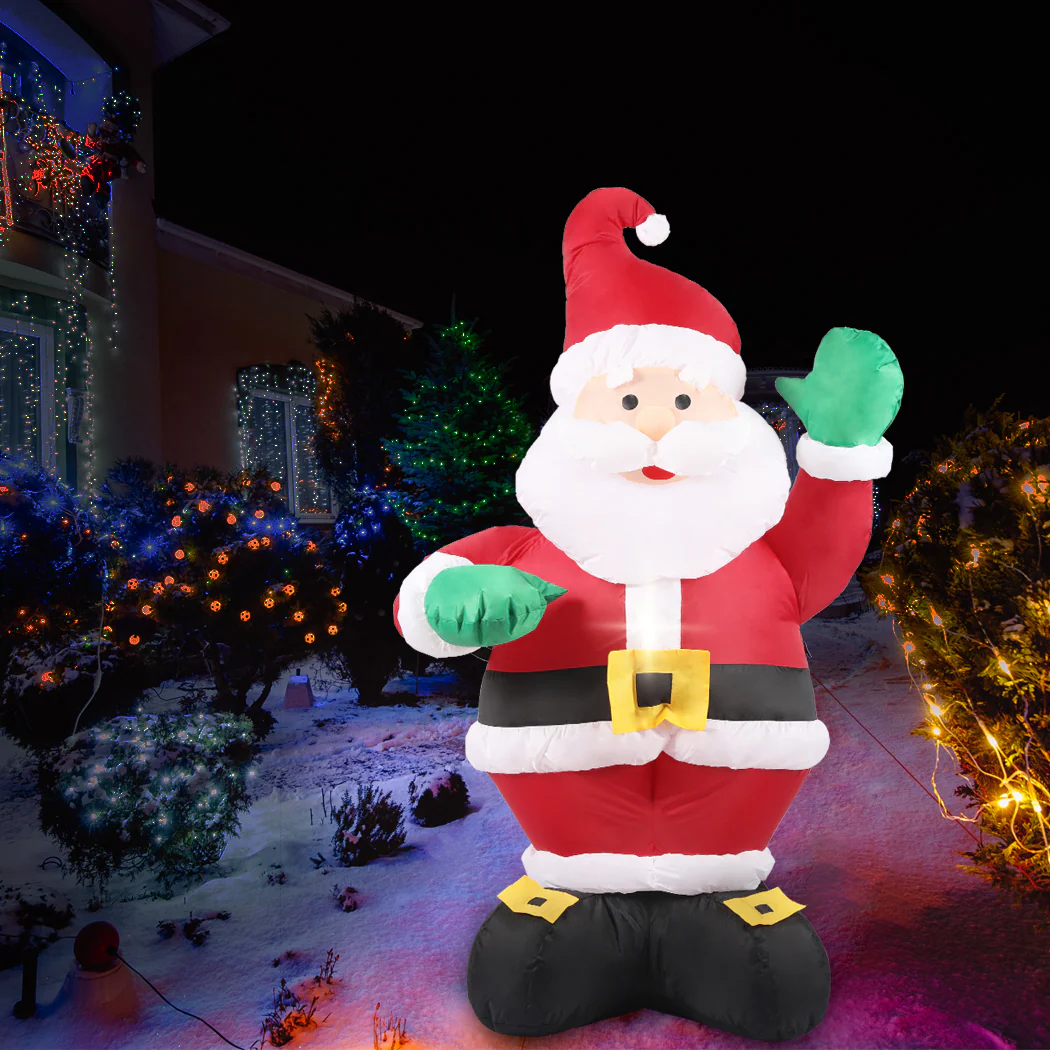 Waving Santa Christmas Inflatable Xmas Decorations - 1.35M - Nurns