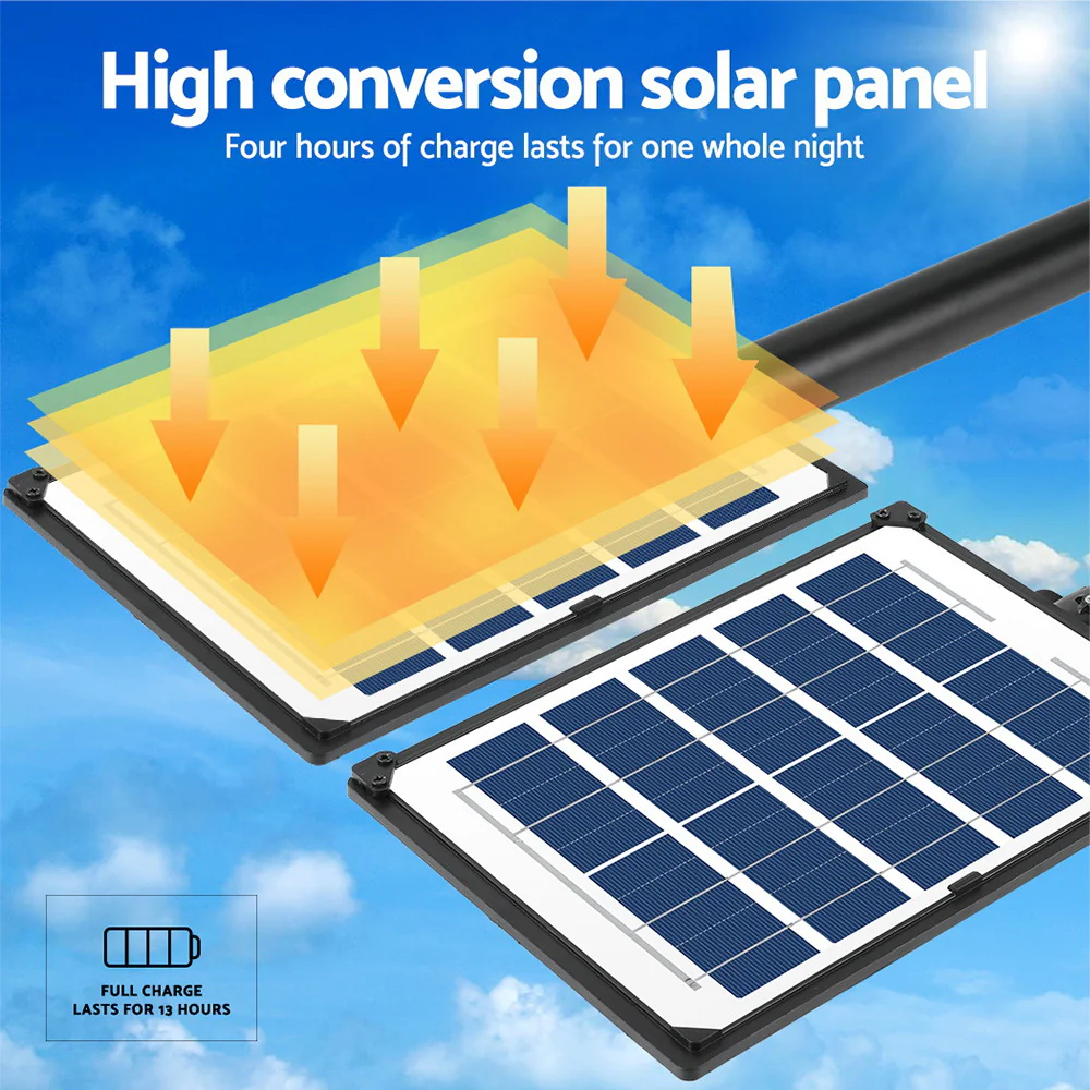 80 LED Solar Street Light Flood Motion Sensor Remote - Nurns