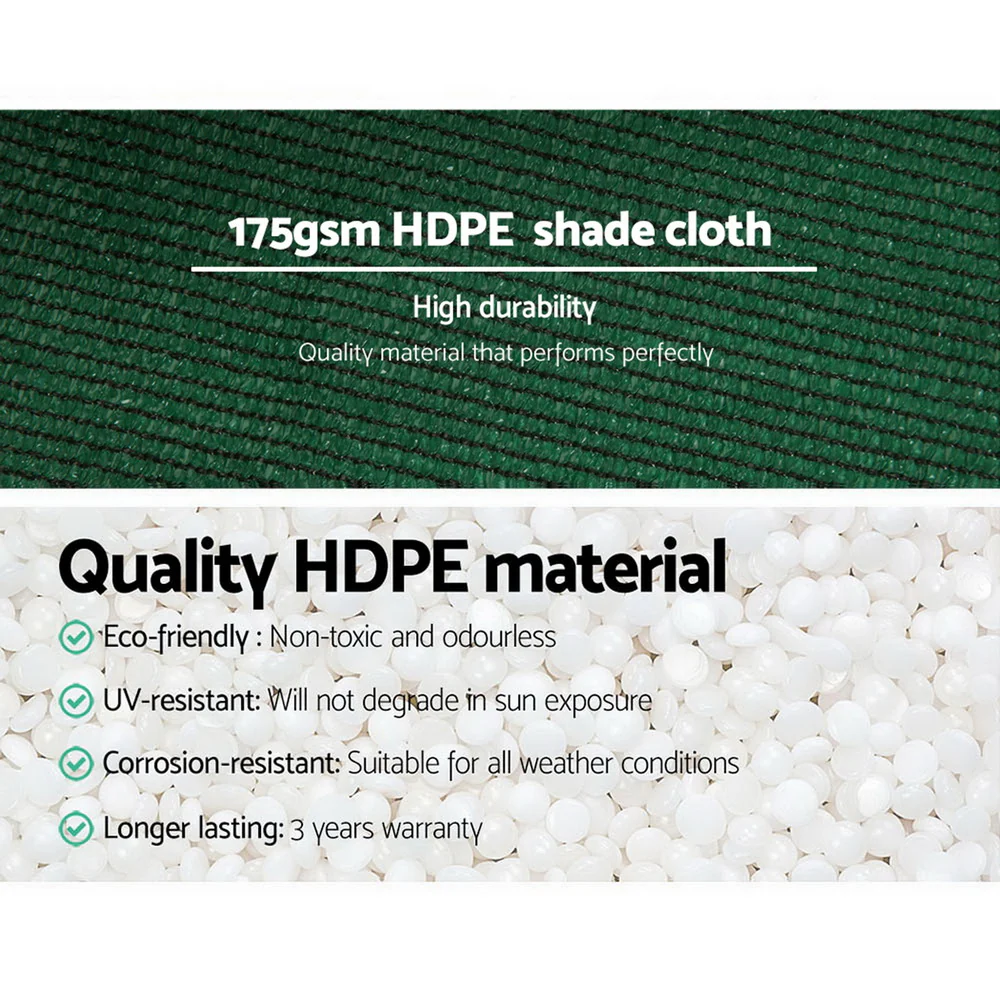 Instahut 70% Shade Cloth 1.83x20m Shade cloth Sail Heavy Duty Green - Nurns