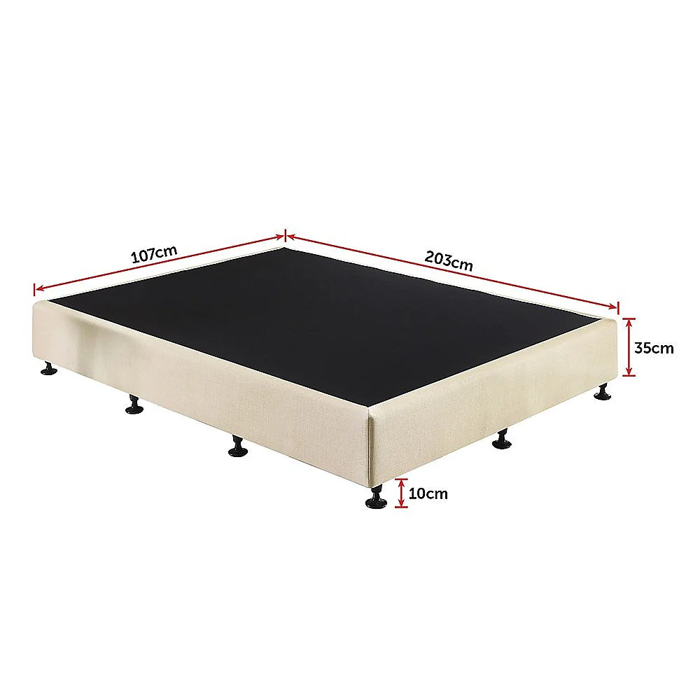 Frolic Ensemble Bed Base & Mattress Package with 32cm Mattress - Natural Sand King Single - Nurns