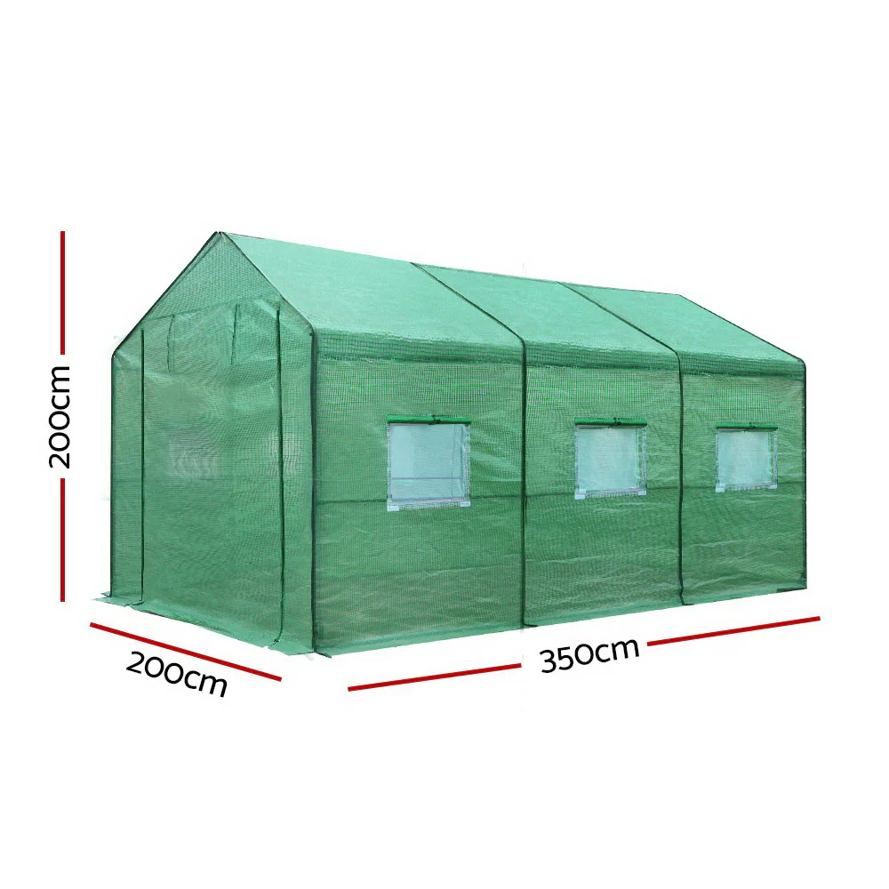 Greenfingers Greenhouse 3.5x2x2M Walk in Green House Tunnel Plant Garden Shed - Nurns