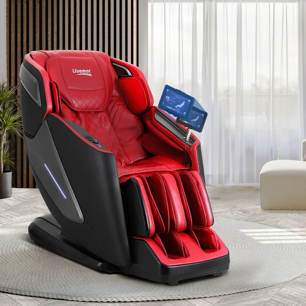Baldur 4D Massage Chair Electric Recliner Home Massager - Red - Nurns