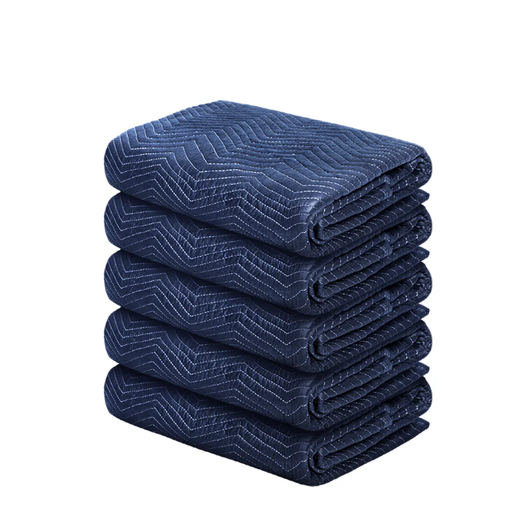 Set of 5 Wintress Throw Soft Blanket Moving Blanket Furniture - Blue - Nurns