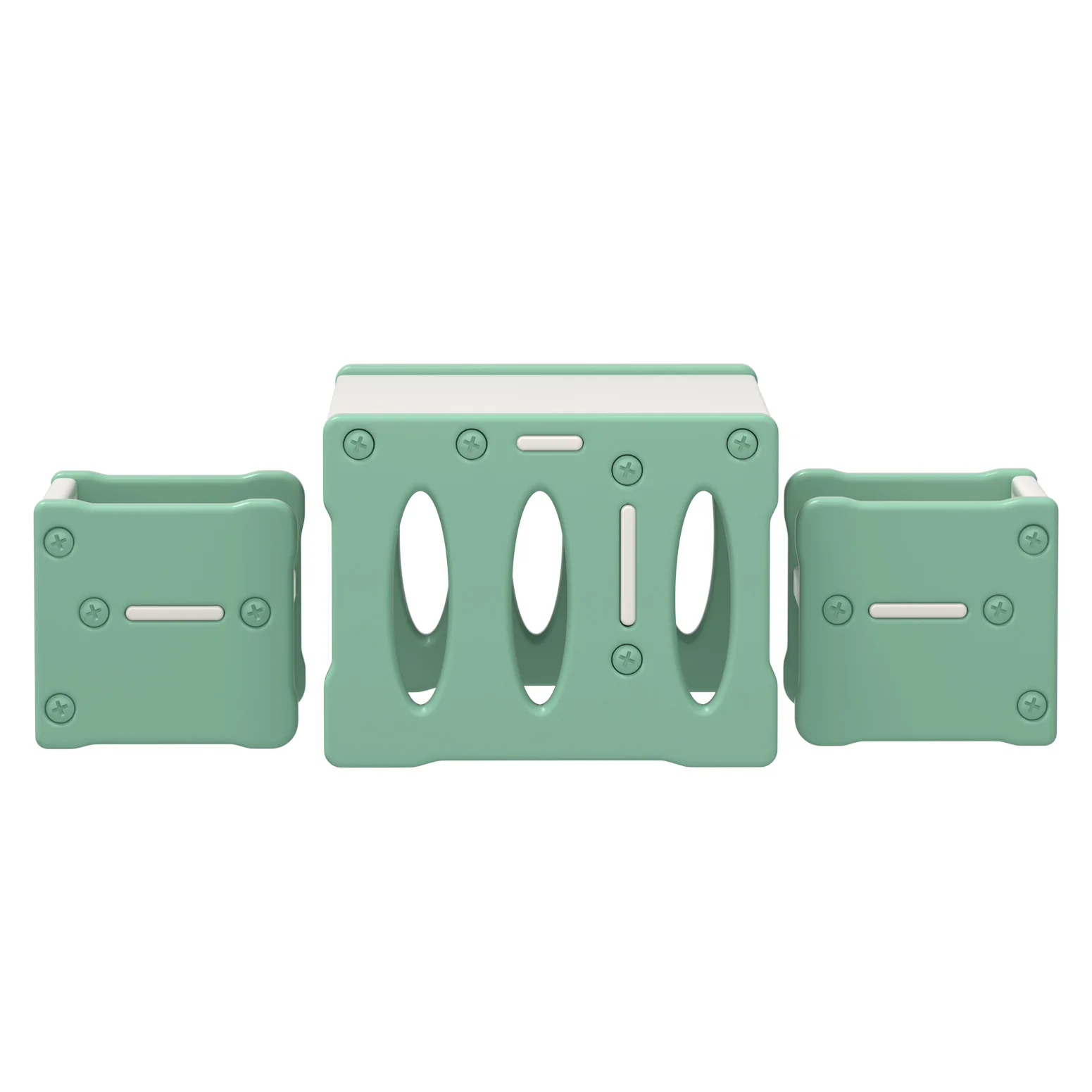 Pora 3-Piece Kids Table & Chairs Set Kids Table and Chairs Set - Green - Nurns