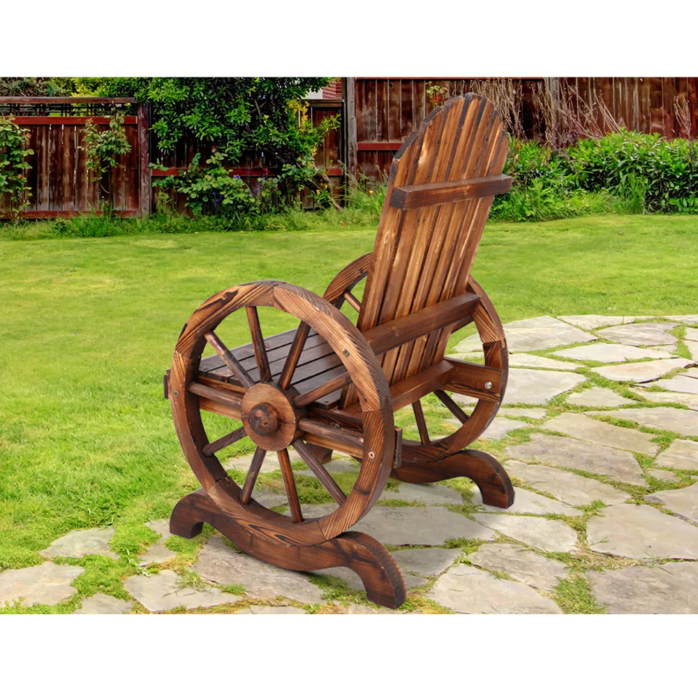 Celestia Wooden Wagon Chair Outdoor - Brown - Nurns
