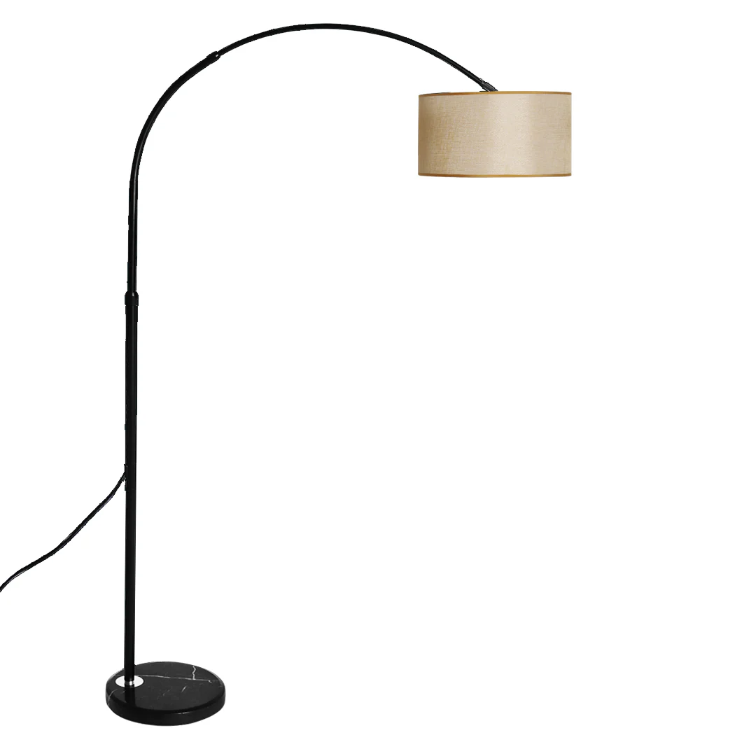 Modern LED Floor Lamp Reading Light Free Standing Height Adjustable Marble Base - Grey - Nurns