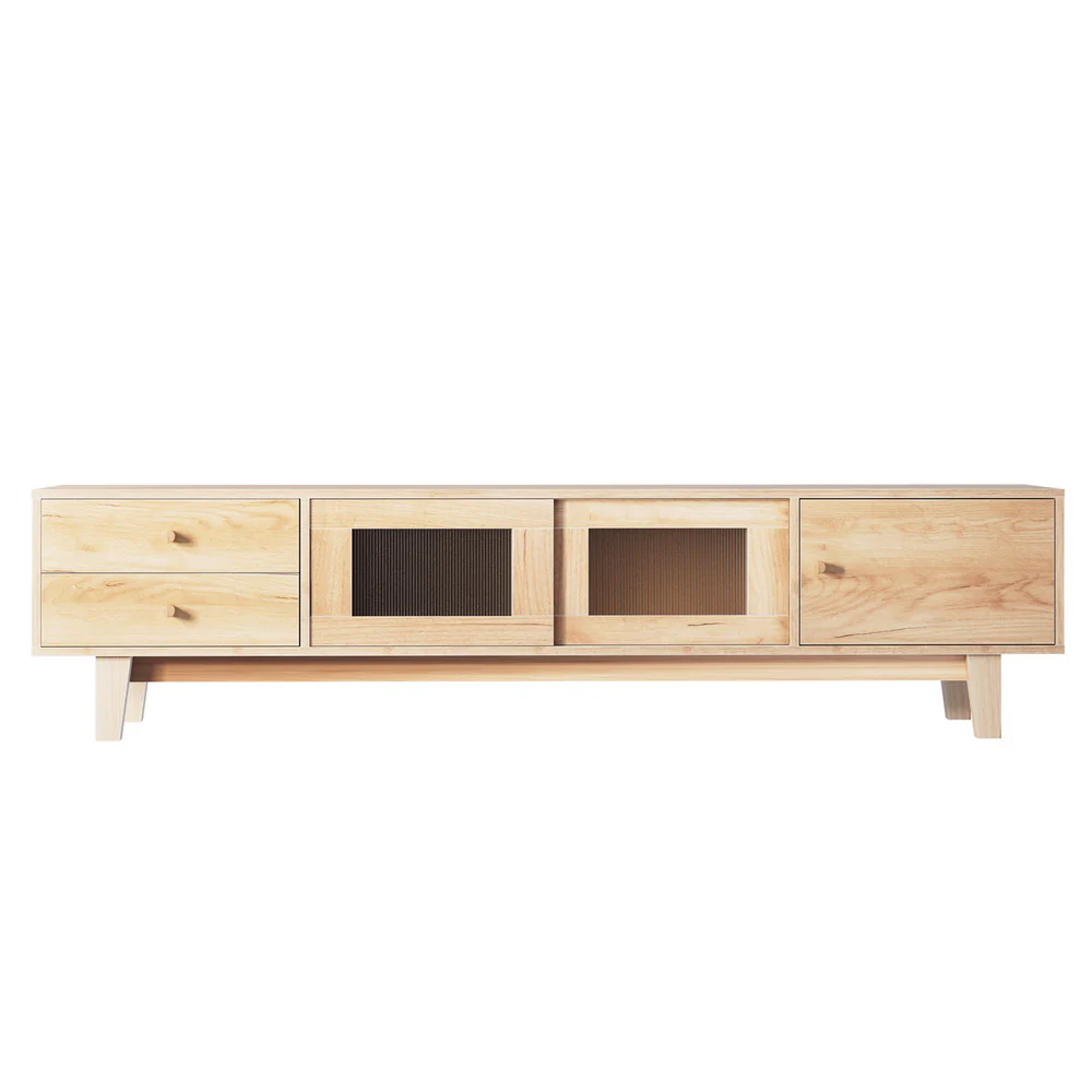 Aaron 180cm TV Cabinet Entertainment Unit Stand Storage Drawer - Pine - Nurns